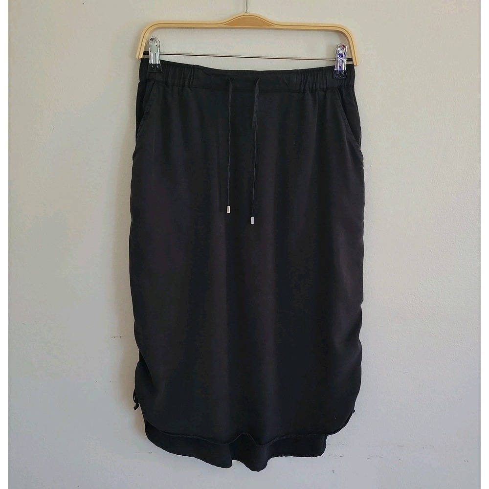 Tribal Skirt Small Black Elastic Waist Side Cinch Beachy Casual Chic Minimalist